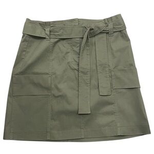 LOFT Khaki Belted Mini Skirt